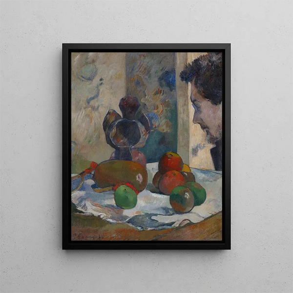 Still life with Laval profile - Paul Gauguin — framed artwork on a wall