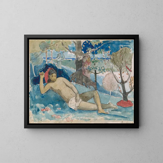 The Wild Woman - Paul Gauguin — framed artwork on a wall