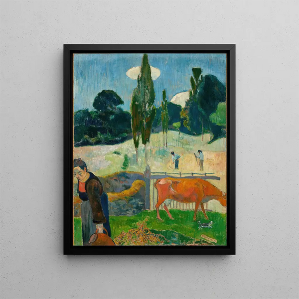 The Red Cow - Paul Gauguin — framed artwork on a wall