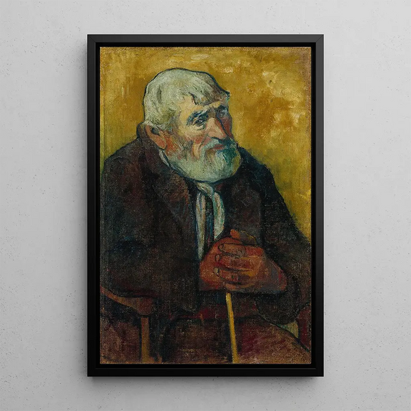 Old man with a cane - Paul Gauguin — framed artwork on a wall