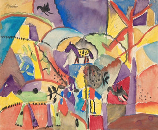 Composition with Horses - Paul Gauguin — artwork view