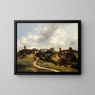 Vue de Montmartre - Paul Glon Villeneuve — framed artwork on a wall