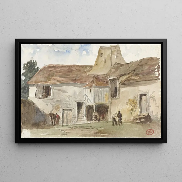 Ferme à Guibray - Paul Huet — framed artwork on a wall