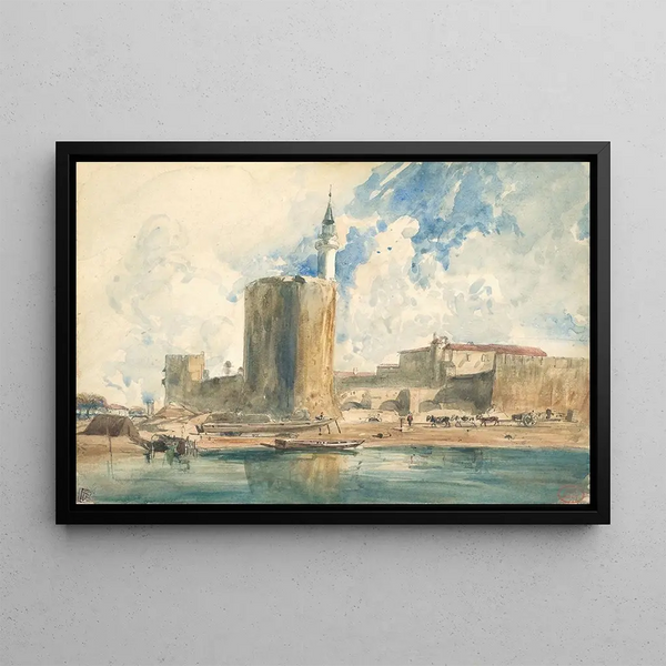 La Tour de Constance, Aigues-Mortes - Paul Huet — framed artwork on a wall