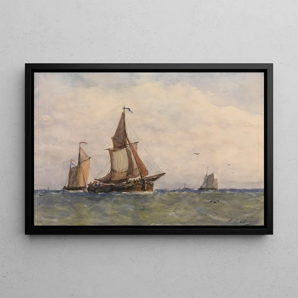 Marine Landscape Painting - Paul Jean Clays — framed artwork on a wall