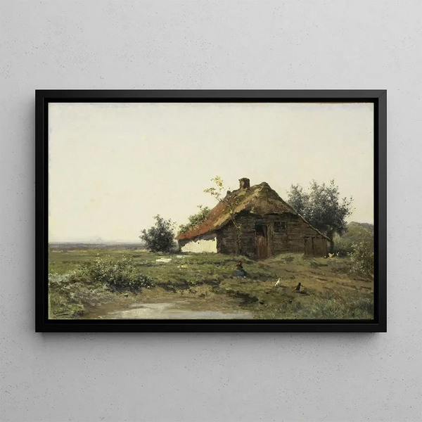 Farm in the Open Fields - Paul Joseph Constantin Gabriël — framed artwork on a wall