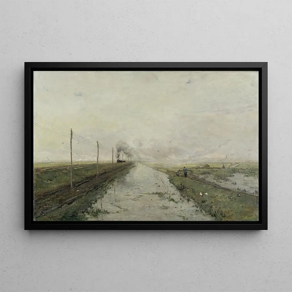Landscape with a train - Paul Joseph Constantin Gabriël — framed artwork on a wall