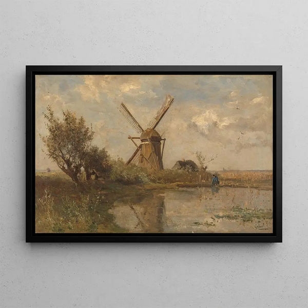 Moulin à Vent sur un Étang - Paul Joseph Constantin Gabriël — framed artwork on a wall