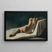 Lost in Thought, male nude from behind lying on a sofa - Paul Klapper — framed artwork on a wall