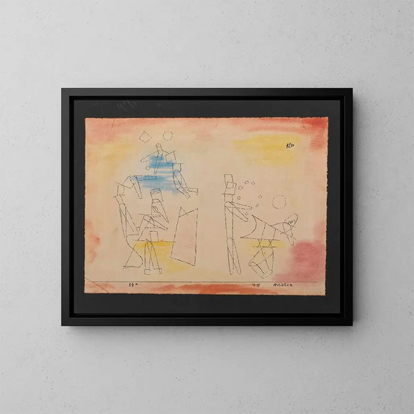 Acrobats - Paul Klee — framed artwork on a wall