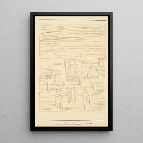 Débuts des constructions sacrées - Paul Klee — framed artwork on a wall
