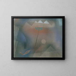 Bird Flying Away - Paul Klee — framed artwork on a wall