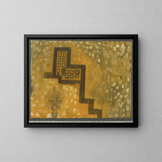 The house on the height - Paul Klee — framed artwork on a wall