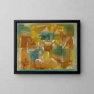 Facade brown-green - Paul Klee — framed artwork on a wall