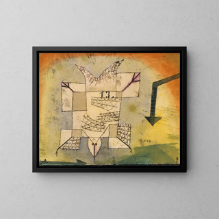 Falling Bird - Paul Klee — framed artwork on a wall