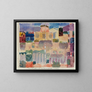 Garden in Saint-Germain, the European neighborhood near Tunis - Paul Klee — framed artwork on a wall