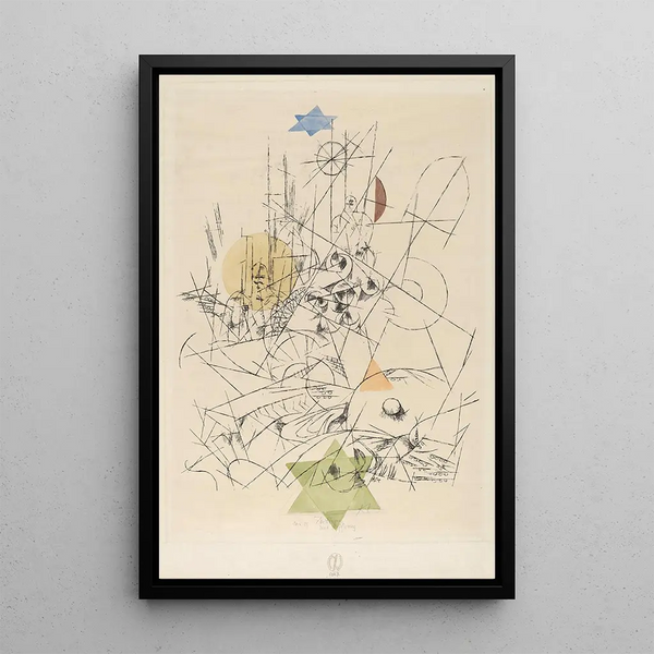 Hope and Destruction - Paul Klee — framed artwork on a wall