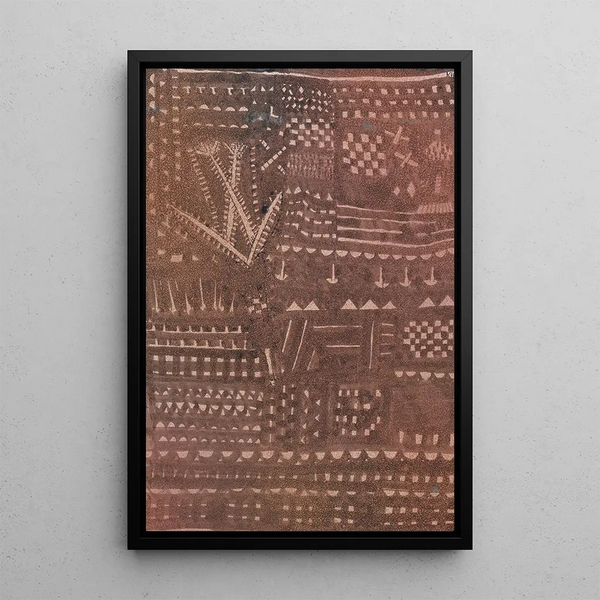in the style of a leather tapestry - Paul Klee — framed artwork on a wall