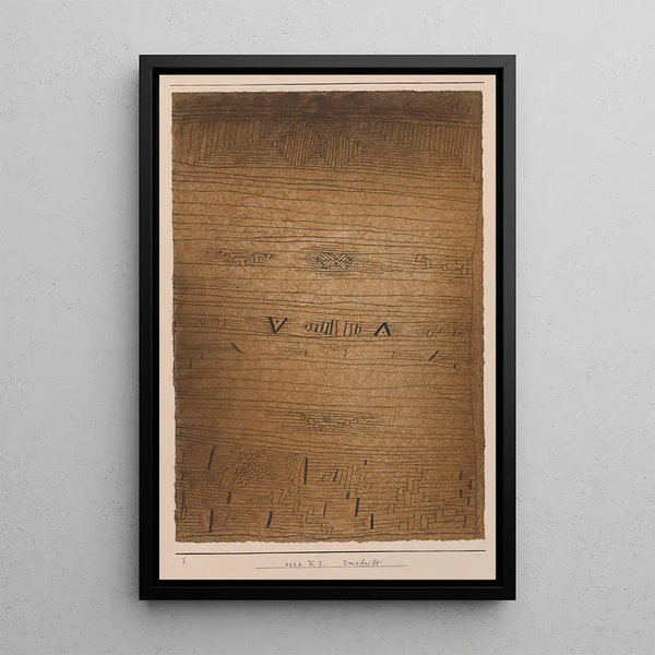 Inscription - Paul Klee — framed artwork on a wall