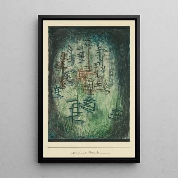 Clearings E - Paul Klee — framed artwork on a wall