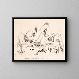 Mountain Landscape Painting - Paul Klee — framed artwork on a wall