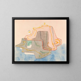 Myth of an Island - Paul Klee — framed artwork on a wall