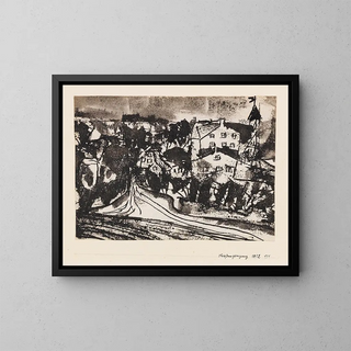 Carrefour sur sol détrempé - Paul Klee — framed artwork on a wall