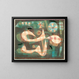 The barbed wire with mice - Paul Klee — framed artwork on a wall