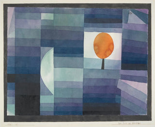 L'Avant-coureur de l'Automne in green and purple gradient with orange accent - Paul Klee — artwork view