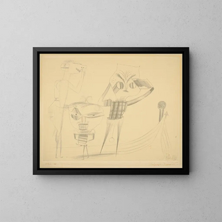 Comédie vulgaire - Paul Klee — framed artwork on a wall