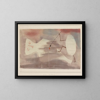 Qui tue qui - Paul Klee — framed artwork on a wall
