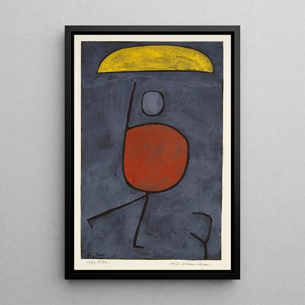 with an umbrella - Paul Klee — framed artwork on a wall