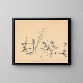 Drawing of the Yellow Port - Paul Klee — framed artwork on a wall