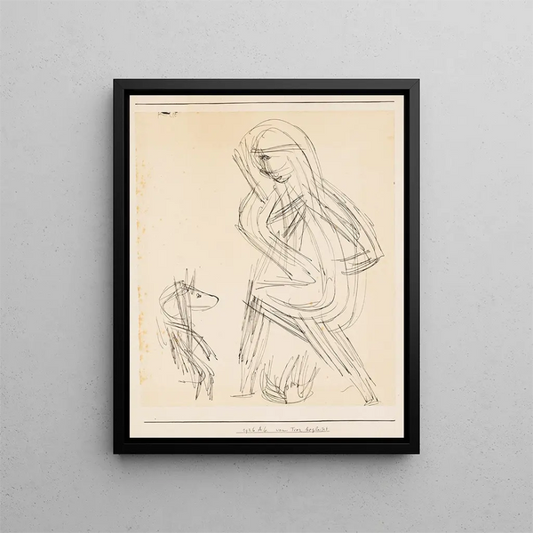 Accompagné de l'animal - Paul Klee — framed artwork on a wall