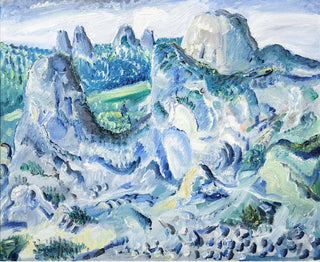 Landscape painting with rocks near Blaubeuren - Paul Kleinschmidt — artwork view