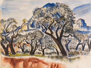 French landscape painting with trees - Paul Kleinschmidt — artwork view