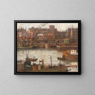 Port of Duisburg - Paul Kutscha — framed artwork on a wall