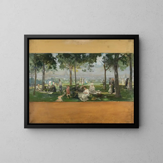 View of Paris from Vanves - Paul Léon Félix Schmitt — framed artwork on a wall