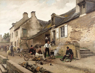 Soldiers around the campfire - Paul Louis Narcisse Grolleron — artwork view