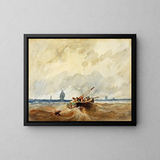 Marine View Painting - Paul Marny — framed artwork on a wall