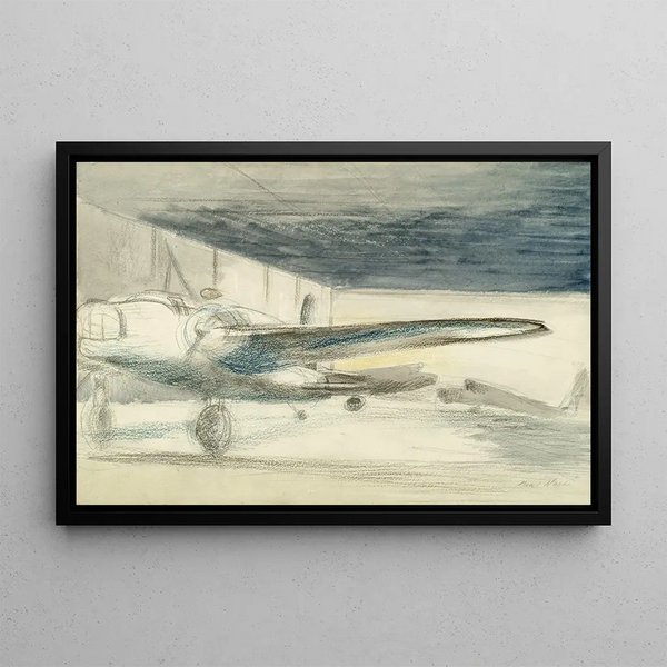 Repaire de bombardiers - Paul Nash — framed artwork on a wall