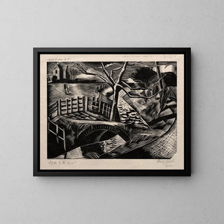 Shepherdess by the roadside - Paul Nash — framed artwork on a wall