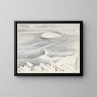 Waves - Paul Nash — framed artwork on a wall