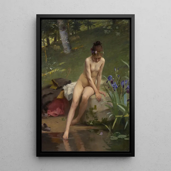 La petite bergère - Paul Peel — framed artwork on a wall