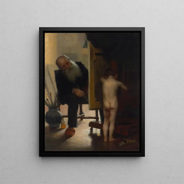 The Tired Model - Paul Peel — framed artwork on a wall