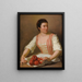 A Woman with a Basket of Fruits - Paul Ponce Antoine Robert — framed artwork on a wall