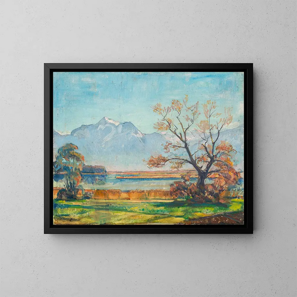 Autumnal Atmosphere at Chiemsee - Paul Roloff — framed artwork on a wall