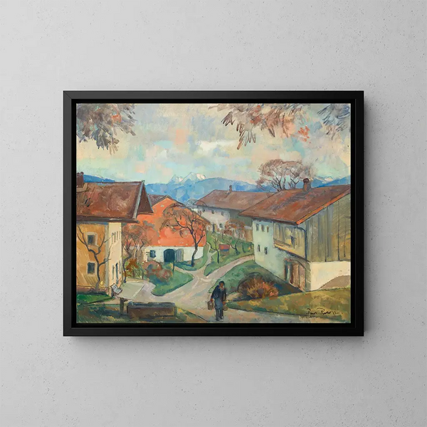 Rimsting at Chiemsee painting - Paul Roloff — framed artwork on a wall