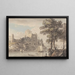 A castle on a river - Paul Sandby — framed artwork on a wall