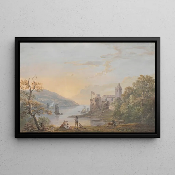 Château de Dartmouth - Paul Sandby — framed artwork on a wall